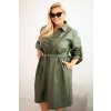 215051 8 damsky kabat z eko kuze tr3 plus size s paskem a limeckem velikost 2xl 3xl barva cerna