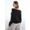 215054 2 damsky asymetricky batwing svetr viskozovy cerny velikost uni barva cerna