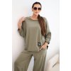 224600 4 komplet bavlneny mikina kalhoty khaki velikost uni barva zelena tmave