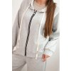 215114 11 damsky komplet art0249 s sirokymi nohavicemi a mikinou na zip velikost uni barva bezova