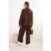 215114 14 damsky komplet art0249 s sirokymi nohavicemi a mikinou na zip velikost uni barva bezova
