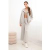 215114 9 damsky komplet art0249 s sirokymi nohavicemi a mikinou na zip velikost uni barva bezova