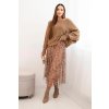 216305 14 damska souprava s vlnenym svetrem a viskozovymi saty velikost uni barva hneda