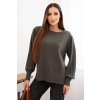 204860 8 damsky viskozovy svetr s dlouhym rukavem a rozparkem po stranach velikost uni barva seda
