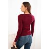 212963 2 damsky viskozovy svetr s kulatym vystrihem a prilehavym strihem velikost uni barva bordo