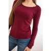 212963 3 damsky viskozovy svetr s kulatym vystrihem a prilehavym strihem velikost uni barva bordo