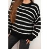 204875 10 damsky svetr pruhovany s vlnou volneho strihu velikost uni barva ruzova