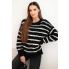 204875 7 damsky svetr pruhovany s vlnou volneho strihu velikost uni barva ruzova