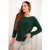 215144 damsky svetr z viskozy s dlouhym rukavem a kulatym vystrihem velikost uni barva zelena tmave