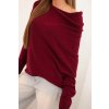 224105 3 damsky asymetricky batwing svetr z viskozy svestkovy velikost uni barva fialova
