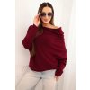 224105 damsky asymetricky batwing svetr z viskozy svestkovy velikost uni barva fialova
