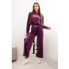 204890 1 damsky velurovy komplet teplaku se sirokymi nohavicemi a mikinou s kapuci velikost uni barva fialova