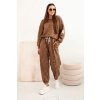 215159 5 damsky oversize komplet art25353 1 s prodlouzenou mikinou a se sepranym efektem velikost uni barva hneda