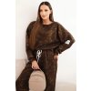 215159 damsky oversize komplet art25353 1 s prodlouzenou mikinou a se sepranym efektem velikost uni barva hneda
