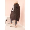221312 2 damska prosivana vesta plus size s kapuci na zip mocca velikost uni barva hneda