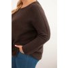 213521 7 damsky svetr plus size s lodickovym vystrihem velikost uni barva hneda