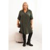 207605 13 damske kosilove saty plus size s delsim zadnim dilem a ohrnovacimi rukavy tmave matova velikost uni barva zelena