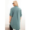 207605 2 damske kosilove saty plus size s delsim zadnim dilem a ohrnovacimi rukavy tmave matova velikost uni barva zelena