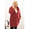 215129 damsky kabat plus size art5198 s kapuci a kapsami velikost uni barva bordo