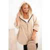 205181 12 damsky kabat plus size s kapuci a zipem hnedy velikost uni barva bordo