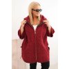 205181 4 damsky kabat plus size s kapuci a zipem hnedy velikost uni barva bordo