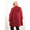 205181 6 damsky kabat plus size s kapuci a zipem hnedy velikost uni barva bordo