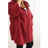 205181 7 damsky kabat plus size s kapuci a zipem hnedy velikost uni barva bordo