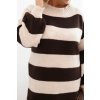 215132 15 damske pletene saty plus size pruhovane velikost uni barva cerna