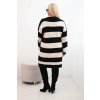 215132 2 damske pletene saty plus size pruhovane velikost uni barva cerna