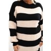 215132 3 damske pletene saty plus size pruhovane velikost uni barva cerna
