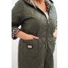215162 11 damska zimni prosivana bunda plus size s podsivkou v leopardim vzoru a kapuci velikost uni barva cerna