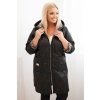 215162 damska zimni prosivana bunda plus size s podsivkou v leopardim vzoru a kapuci velikost uni barva cerna