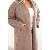 215168 19 damsky kabat plus size 21789 z viskozy bez zapinani a s kapsami velikost uni barva fialova