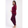 213131 5 damske pyzamo dlouhe emma barva bordo velikost s