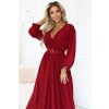 214325 4 elegantni skladane maxi saty s paskem a zavinovacim vystrihem vinove 639 1 velikost uni barva bordo
