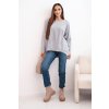214799 1 damsky svetr r2029 s delsim zadnim dilem velikost uni barva seda