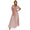215612 6 dlouhe saty s plisovanym vystrihem a zavazovanim taupe 545 6 velikost uni barva ruzova
