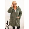 215165 16 damsky plast plus size z viskozy se zapinanim na zip a kapuci velikost uni barva bezova