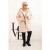 215165 1 damsky plast plus size z viskozy se zapinanim na zip a kapuci velikost uni barva bezova