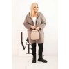 215165 21 damsky plast plus size z viskozy se zapinanim na zip a kapuci velikost uni barva bezova