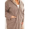 215165 23 damsky plast plus size z viskozy se zapinanim na zip a kapuci velikost uni barva bezova