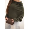 215174 3 damsky asymetricky batwing svetr z viskozy khaki velikost uni barva zelena