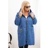 215177 damska bunda plus size prosivana s kapuci a sportovnimi manzetami svetla jeansova velikost uni barva modra