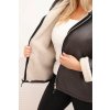 215180 8 damska bunda plus size s kapuci a berankem velikost uni barva seda tmave