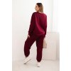 215186 2 komplet damsky s volnou mikinou a kalhotami s napisem love velikost uni barva ruzova tmave