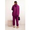 215192 26 damsky teplakovy komplet zatepleny z bavlny s kapuci velikost uni barva bezova
