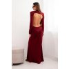 215216 2 damske dlouhe saty s viskozou a rolakem a odhalenymi zady velikost uni barva bordo