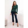 215231 1 damska bluza z viskozy prilehava s narasenim a brozi velikost uni barva zelena tmave