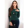 215231 damska bluza z viskozy prilehava s narasenim a brozi velikost uni barva zelena tmave