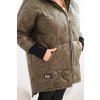 215240 3 damska zimni bunda plus size prosivana s kapuci khaki velikost uni barva zelena